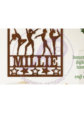 Intra απο ξύλο plywood 3mm-4mm πάχος - Dancers Square Name Wall Art Sign,  Δίασταση 40x50 cm INTRAFABR-113348350