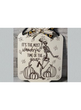 Intra απο ξύλο plywood 3mm-4mm πάχος - Dancing Fall Skeleton Laser  Δίασταση 30x20 cm INTRAFABR-37838407