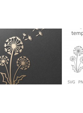 Σετ των 2 Intra απο ξύλο plywood 3mm-4mm πάχος - Dandelion Flower , Χαρτί & Laser Cut Δίασταση 30x20 cm INTRAFABR-99019894