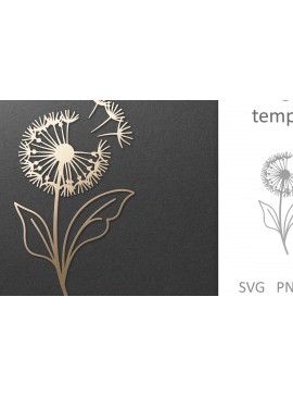 Σετ των 2 Intra απο ξύλο plywood 3mm-4mm πάχος - Dandelion Flower , Χαρτί & Laser Cut Δίασταση 30x20 cm INTRAFABR-99019996