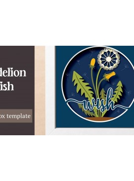 Σετ των 2 Intra απο ξύλο plywood 3mm-4mm πάχος - Κουτί σκιών Dandelion Wish Flower  Δίασταση 20x20 cm INTRAFABR-97792119