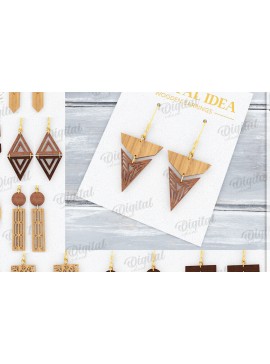 Σετ των 3 Intra απο ξύλο plywood 3mm-4mm πάχος - Κρεμαστά σκουλαρίκια Πακέτο κοπής με λέιζερ Δίασταση 3x3 cm INTRAFABR-122379812