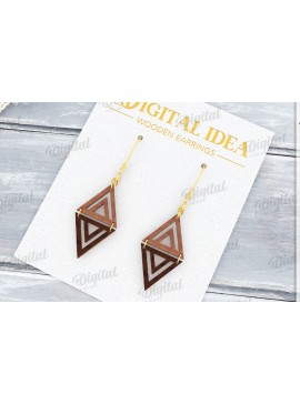 Σετ των 3 Intra απο ξύλο plywood 3mm-4mm πάχος - Κρεμαστά σκουλαρίκια με λέιζερ Δίασταση 3x3 cm INTRAFABR-122535365