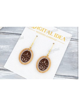 Σετ των 3 Intra απο ξύλο plywood 3mm-4mm πάχος - Κρεμαστά σκουλαρίκια με λέιζερ Δίασταση 3x3 cm INTRAFABR-122534928