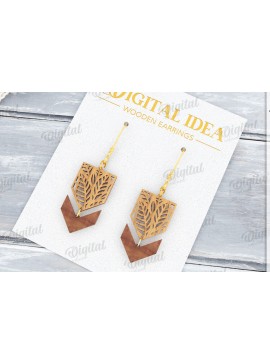 Σετ των 3 Intra απο ξύλο plywood 3mm-4mm πάχος - Κρεμαστά σκουλαρίκια με λέιζερ Δίασταση 3x3 cm INTRAFABR-122535175