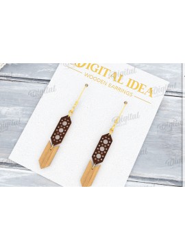 Σετ των 3 Intra απο ξύλο plywood 3mm-4mm πάχος - Κρεμαστά σκουλαρίκια με λέιζερ Δίασταση 3x3 cm INTRAFABR-122533125