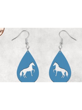 Σετ των 3 Intra απο ξύλο plywood 3mm-4mm πάχος - Σκουλαρίκια Dangle Horse Boho Δίασταση 3x3 cm INTRAFABR-28860643