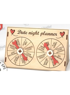 Intra απο ξύλο plywood 3mm-4mm πάχος - Date Night Spinner Planner Laser Cut Δίασταση 30x20 cm INTRAFABR-112022713