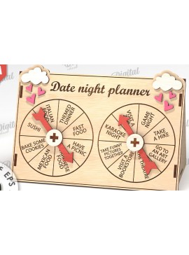Intra απο ξύλο plywood 3mm-4mm πάχος - Date Night Spinner Planner Laser Cut Δίασταση 30x20 cm INTRAFABR-112022609
