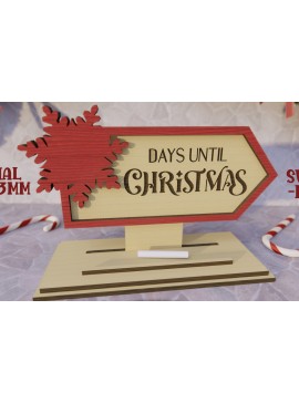 Σετ των 2 Intra απο ξύλο plywood 3mm-4mm πάχος - Μέρες μέχρι τα Χριστούγεννα Δίασταση 15x15 cm INTRAFABR-79520839