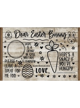 Σετ των 3 Intra απο ξύλο plywood 3mm-4mm πάχος - Dear Easter Bunny Tray  Laser Cut Δίασταση 15x15 cm INTRAFABR-53121793