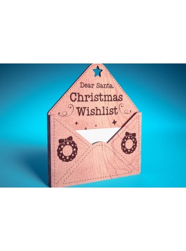 Σετ των 3 Intra απο ξύλο plywood 3mm-4mm πάχος - Dear Santa Ornament Laser Cut  |  Δίασταση 6x6 cm INTRAFABR-72094779