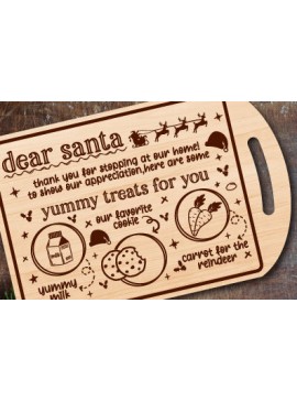 Σετ των 2 Intra απο ξύλο plywood 3mm-4mm πάχος - Αγαπητέ Santa Tray Cut Laser Δίασταση 20x20 cm INTRAFABR-80150945