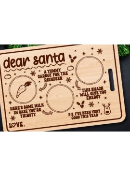 Σετ των 2 Intra απο ξύλο plywood 3mm-4mm πάχος - Αγαπητέ Santa Tray Cut Laser Δίασταση 20x20 cm INTRAFABR-80150955