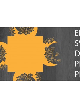 Σετ των 2 Intra απο ξύλο plywood 3mm-4mm πάχος - Διακόσμηση Floral Cards Papercut/Lasercut  Δίασταση 20x20 cm INTRAFABR-33058637