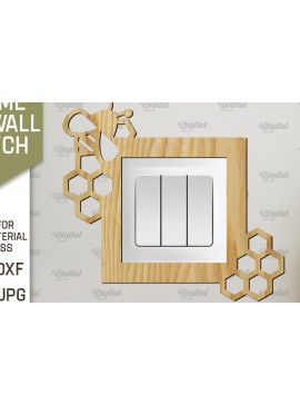 Σετ των 2 Intra απο ξύλο plywood 3mm-4mm πάχος - Διακοσμητικό πλαίσιο για διακόπτη τοίχου με λέιζερ Δίασταση 20x25 cm INTRAFABR-92038874