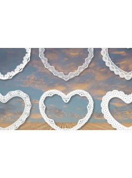 Σετ των 2 Intra απο ξύλο plywood 3mm-4mm πάχος - Διακόσμηση Laser Cut Lace Heart Bundle  Δίασταση 20x20 cm INTRAFABR-83796335