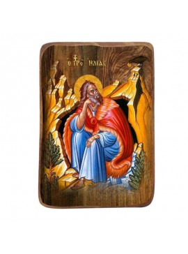 Εικόνα Ορθοδοξίας με περίγραμμα χρυσό σε ξύλο Φλαμουρίας  με  βάση Μπομπονιέρα Βάπτισης Προφήτης Ηλίας Σετ 20 τεμαχίων, Εικόνα Βάπτισης, Χειροποίητη Βυζαντινή εικόνα Bomboniera 9x6cm, Χριστιανικό Δώρο Διάσταση 50x40 cm (19,7 x 15,8 ίντσες)  INTRAEK-654321