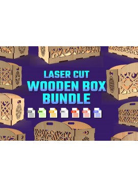 Σετ των 2 Intra απο ξύλο plywood 3mm-4mm πάχος - Διακοσμητικό κουτί Ξύλινος Δίσκος 03 κομμένος με λέιζερ Δίασταση 15x15 cm INTRAFABR-84740386