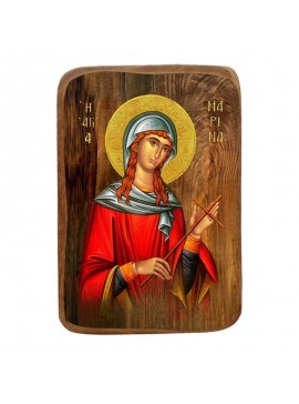 Εικόνα Ορθοδοξίας με περίγραμμα χρυσό σε ξύλο Φλαμουρίας  με  βάση Μπομπονιέρα Βάπτισης Αγίας Μαρίνας Σετ 20 τεμαχίων, Εικόνα Βάπτισης, Μπομπονιέρα Χειροποίητη Βυζαντινή εικόνα 9x6cm, Χριστιανικό Δώρο Διάσταση 50x40 cm (19,7 x 15,8 ίντσες)  INTRAEK-654321