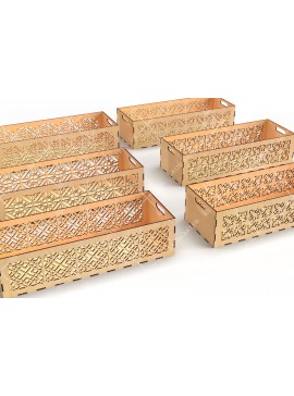 Σετ των 2 Intra απο ξύλο plywood 3mm-4mm πάχος - Διακοσμητικά κουτιά Laser Cut Bundle 07 Δίασταση 15x15 cm INTRAFABR-116835581