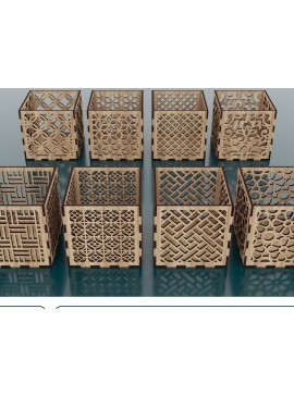 Σετ των 3 Intra απο ξύλο plywood 3mm-4mm πάχος - Διακοσμητικά κουτιά Δίασταση 100x100 cm INTRAFABR-53165961