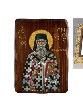 Εικόνα Ορθοδοξίας με περίγραμμα χρυσό σε ξύλο Φλαμουρίας  με  βάση Εικόνα Αγίου Διονυσίου Ζακύνθου, Χειροποίητη Ελληνική εικόνα Αγίου Διονυσίου, επιτοίχια πλάκα βυζαντινής τέχνης, θρησκευτικό δώρο, χριστιανική διακόσμηση Διάσταση 45x35 cm (17,7 x 13,8 ίντ