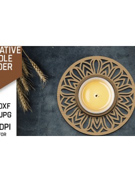 Σετ των 2 Intra απο ξύλο plywood 3mm-4mm πάχος - Διακοσμητικό Κηροπήγιο Σχέδιο LaserCut Δίασταση 30x20 cm INTRAFABR-107176437