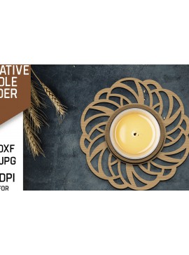 Σετ των 2 Intra απο ξύλο plywood 3mm-4mm πάχος - Διακοσμητικό Κηροπήγιο Σχέδιο LaserCut Δίασταση 30x20 cm INTRAFABR-107176482