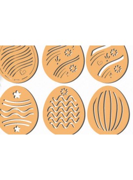 Σετ των 2 Intra απο ξύλο plywood 3mm-4mm πάχος - Διακοσμητική κάρτα με αυγά  1430 Δίασταση 15x15 cm INTRAFABR-115964521