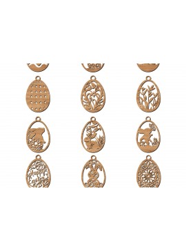 Σετ των 3 Intra απο ξύλο plywood 3mm-4mm πάχος - Διακοσμητικά Πασχαλινά Αυγά με Λέιζερ Δίασταση 6x6 cm INTRAFABR-113753942