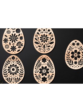 Σετ των 3 Intra απο ξύλο plywood 3mm-4mm πάχος - Διακοσμητικό Πασχαλινό Αυγό LaserCut   Δίασταση 4x4 cm INTRAFABR-112390703