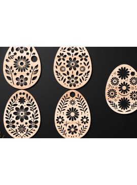 Σετ των 3 Intra απο ξύλο plywood 3mm-4mm πάχος - Διακοσμητικό Πασχαλινό Αυγό LaserCut   Δίασταση 4x4 cm INTRAFABR-112390826