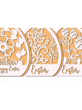 Σετ των 2 Intra απο ξύλο plywood 3mm-4mm πάχος - Διακοσμητικό Πασχαλινό Αυγό  Cut Layer 1432 Δίασταση 15x15 cm INTRAFABR-115965004