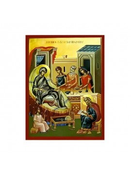 Σετ των 2 Εικόνα Ορθοδοξίας με περίγραμμα χρυσό σε ξύλο Φλαμουρίας  με  βάση Εικόνα Άγιος Ιωάννης Πρόδρομος το Γενέσιον Χειροποίητη Ελληνορθόδοξη , Κρεμαστή πλάκα βυζαντινής τέχνης, χριστιανική τέχνη Διάσταση 10x7 cm (3,9 x 2,8 ίντσες) INTRAEK-671057