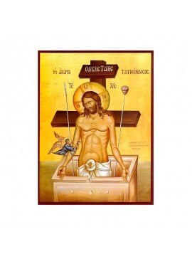 Σετ των 2 Εικόνα Ορθοδοξίας με περίγραμμα χρυσό σε ξύλο Φλαμουρίας  με  βάση Εικόνα Άκρα Ταπείνωση Χειροποίητη Ελληνορθόδοξη , Κρεμαστή πλάκα βυζαντινής τέχνης, χριστιανική τέχνη Διάσταση 10x7 cm (3,9 x 2,8 ίντσες) INTRAEK-671053