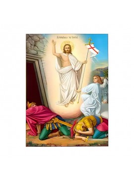 Σετ των 2 Εικόνα Ορθοδοξίας με περίγραμμα χρυσό σε ξύλο Φλαμουρίας  με  βάση Εικόνα Ανάσταση Χριστού Χειροποίητη Ελληνορθόδοξη , Κρεμαστή πλάκα βυζαντινής τέχνης, χριστιανική τέχνη Διάσταση 10x7 cm (3,9 x 2,8 ίντσες) INTRAEK-671041