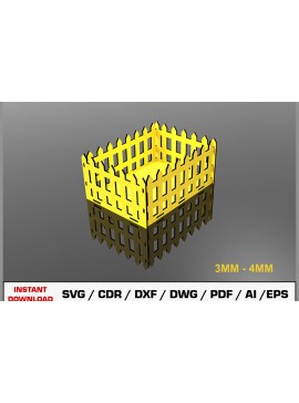 Σετ των 2 Intra απο ξύλο plywood 3mm-4mm πάχος - Διακοσμητικό κιβώτιο φράχτη  κοπής με λέιζερ Δίασταση 30x20 cm INTRAFABR-105215357