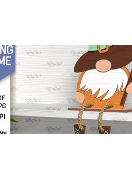 Intra απο ξύλο plywood 3mm-4mm πάχος - Διακοσμητικό ψάρεμα Gnome με λέιζερ Δίασταση 30x20 cm INTRAFABR-98040670