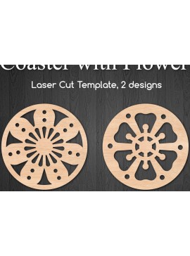 Intra απο ξύλο plywood 3mm-4mm πάχος - Διακοσμητικά σουβέρ Floral Cut Laser  Δίασταση 40x50 cm INTRAFABR-99218967