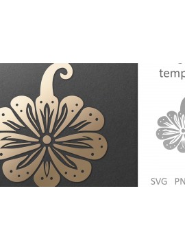 Σετ των 2 Intra απο ξύλο plywood 3mm-4mm πάχος - Διακοσμητικό φλοράλ κομμένο  κολοκύθας  Δίασταση 30x20 cm INTRAFABR-81426644