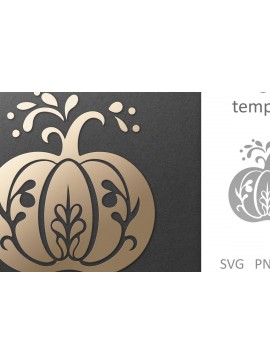 Σετ των 2 Intra απο ξύλο plywood 3mm-4mm πάχος - Διακοσμητικό φλοράλ κομμένο  κολοκύθας  Δίασταση 30x20 cm INTRAFABR-81425250