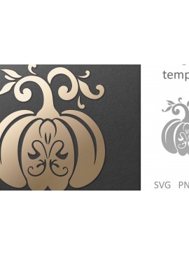 Σετ των 2 Intra απο ξύλο plywood 3mm-4mm πάχος - Διακοσμητικό φλοράλ κομμένο  κολοκύθας  Δίασταση 30x20 cm INTRAFABR-81425375