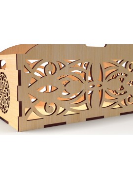 Σετ των 2 Intra απο ξύλο plywood 3mm-4mm πάχος - Διακοσμητικό κουτί δώρου Δίσκος κοπής με λέιζερ Δίασταση 15x15 cm INTRAFABR-83152376