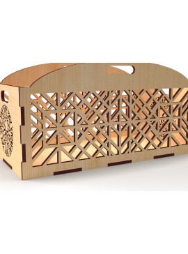 Σετ των 2 Intra απο ξύλο plywood 3mm-4mm πάχος - Διακοσμητικό κουτί δώρου Δίσκος κοπής με λέιζερ Δίασταση 15x15 cm INTRAFABR-83152401