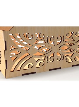 Σετ των 3 Intra απο ξύλο plywood 3mm-4mm πάχος - Διακοσμητικό κουτί δώρου Δίσκος κοπής με λέιζερ Δίασταση 15x15 cm INTRAFABR-83152415