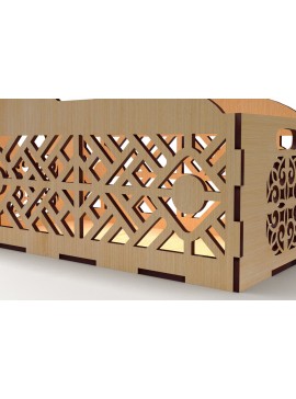 Σετ των 2 Intra απο ξύλο plywood 3mm-4mm πάχος - Διακοσμητικό κουτί δώρου Ξύλινο κουτί κοπής με λέιζερ Δίασταση 15x15 cm INTRAFABR-83158645