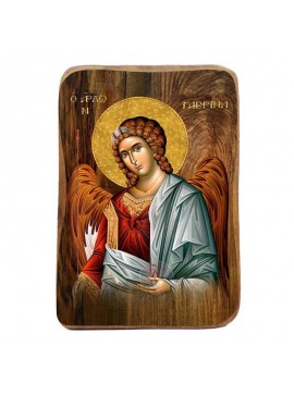 Εικόνα Ορθοδοξίας με περίγραμμα χρυσό σε ξύλο Φλαμουρίας  με  βάση Μπομπονιέρα Βάπτισης Αρχάγγελος Γαβριήλ Σετ 20 τεμαχίων, Εικόνα Βάπτισης, Χειροποίητη Βυζαντινή εικόνα Bomboniera 9x6cm, Χριστιανικό Δώρο Διάσταση 50x40 cm (19,7 x 15,8 ίντσες)  INTRAEK-65