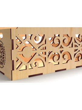 Σετ των 2 Intra απο ξύλο plywood 3mm-4mm πάχος - Διακοσμητικό κουτί δώρου Ξύλινο κουτί κοπής με λέιζερ Δίασταση 15x15 cm INTRAFABR-83158652