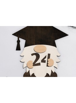 Σετ των 2 Intra απο ξύλο plywood 3mm-4mm πάχος - Διακοσμητικό  κοπής με λέιζερ Gnome Δίασταση 34x7 cm INTRAFABR-95484845